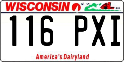 WI license plate 116PXI