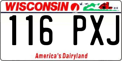 WI license plate 116PXJ