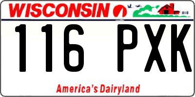 WI license plate 116PXK