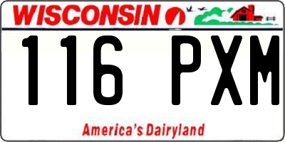 WI license plate 116PXM