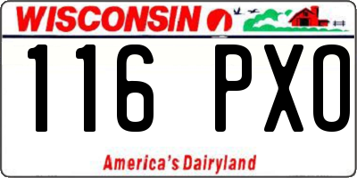 WI license plate 116PXO