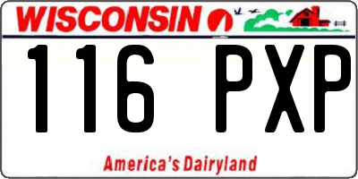 WI license plate 116PXP