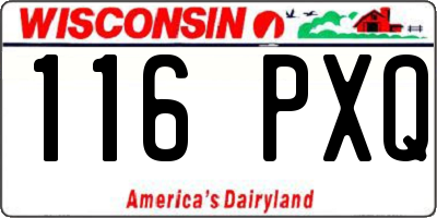 WI license plate 116PXQ