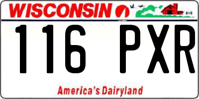 WI license plate 116PXR