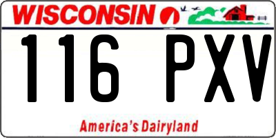 WI license plate 116PXV
