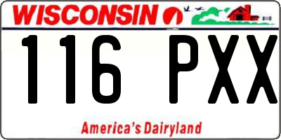 WI license plate 116PXX