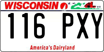 WI license plate 116PXY