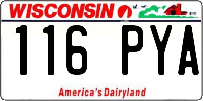 WI license plate 116PYA