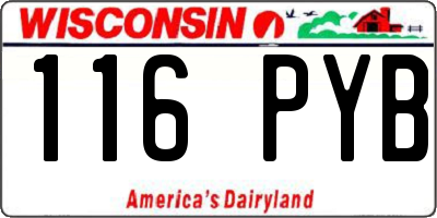 WI license plate 116PYB