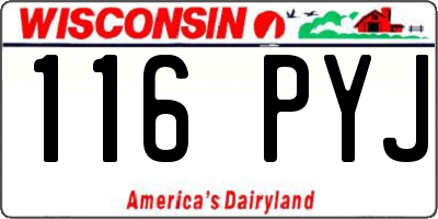 WI license plate 116PYJ