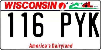 WI license plate 116PYK
