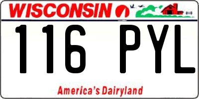 WI license plate 116PYL