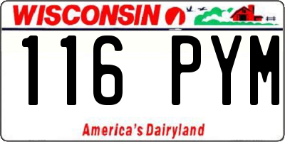 WI license plate 116PYM