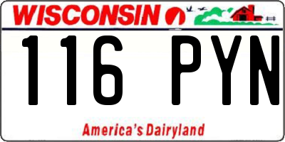 WI license plate 116PYN