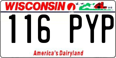 WI license plate 116PYP