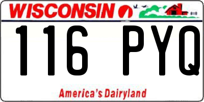 WI license plate 116PYQ