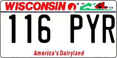 WI license plate 116PYR