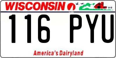 WI license plate 116PYU