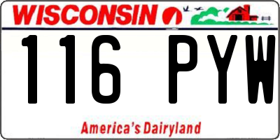 WI license plate 116PYW
