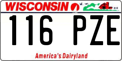 WI license plate 116PZE