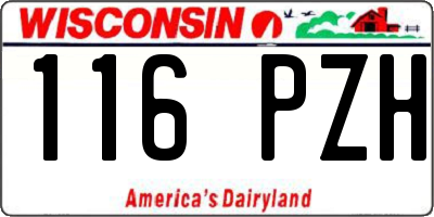 WI license plate 116PZH