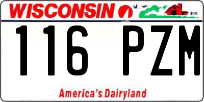 WI license plate 116PZM