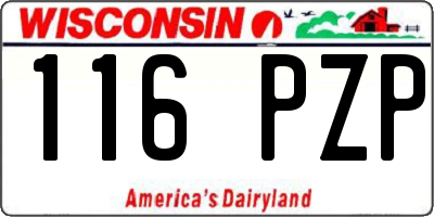 WI license plate 116PZP