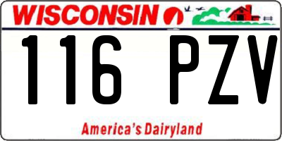 WI license plate 116PZV