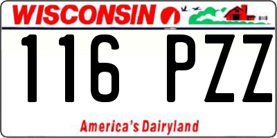 WI license plate 116PZZ