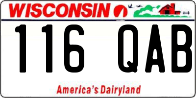 WI license plate 116QAB