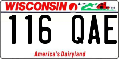 WI license plate 116QAE