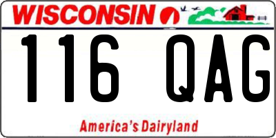 WI license plate 116QAG
