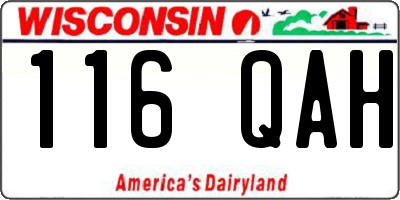 WI license plate 116QAH