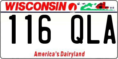 WI license plate 116QLA
