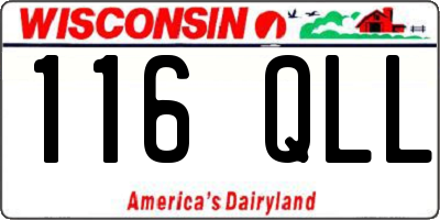 WI license plate 116QLL