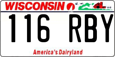 WI license plate 116RBY