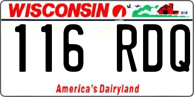 WI license plate 116RDQ