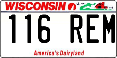WI license plate 116REM