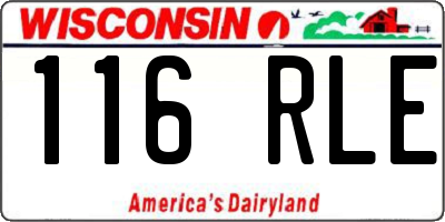 WI license plate 116RLE