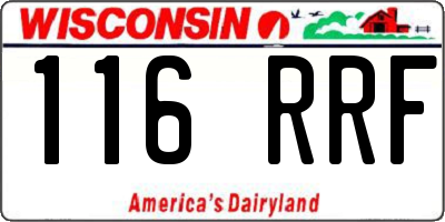 WI license plate 116RRF