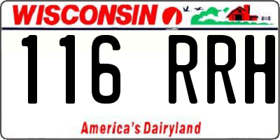 WI license plate 116RRH