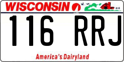 WI license plate 116RRJ
