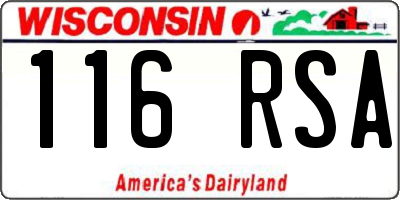 WI license plate 116RSA