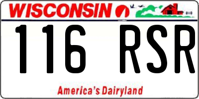 WI license plate 116RSR