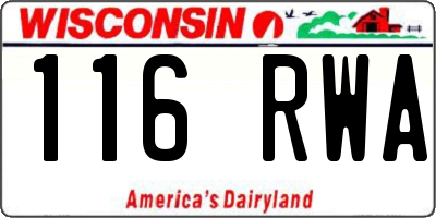 WI license plate 116RWA