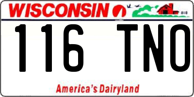 WI license plate 116TNO