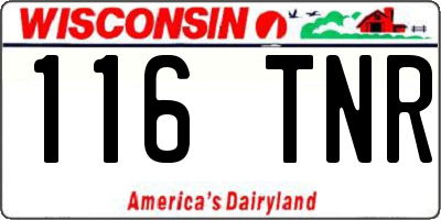 WI license plate 116TNR