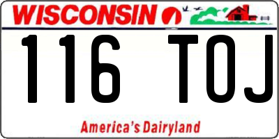 WI license plate 116TOJ