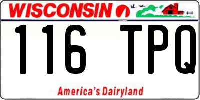 WI license plate 116TPQ