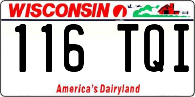 WI license plate 116TQI
